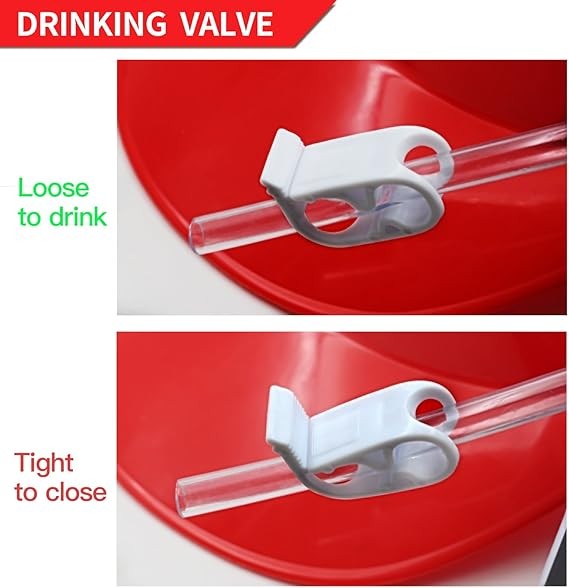 Drinking Helmet – Can Holder Drinker Hat Cap with Straw for Beer and Soda Red