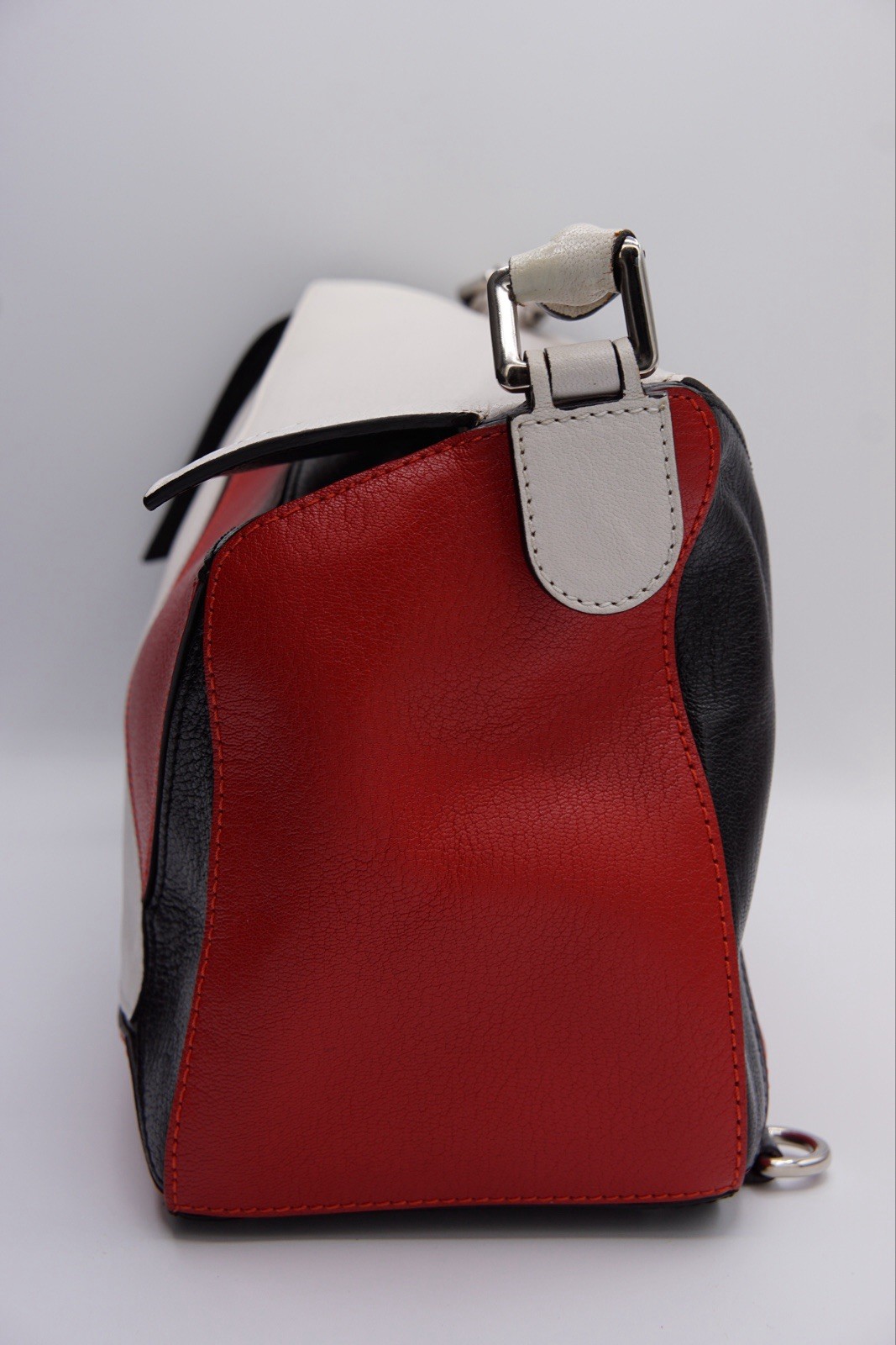 Authentic Loewe Puzzle Bag Small Leather White Red Black Crossbody Shoulder Bag