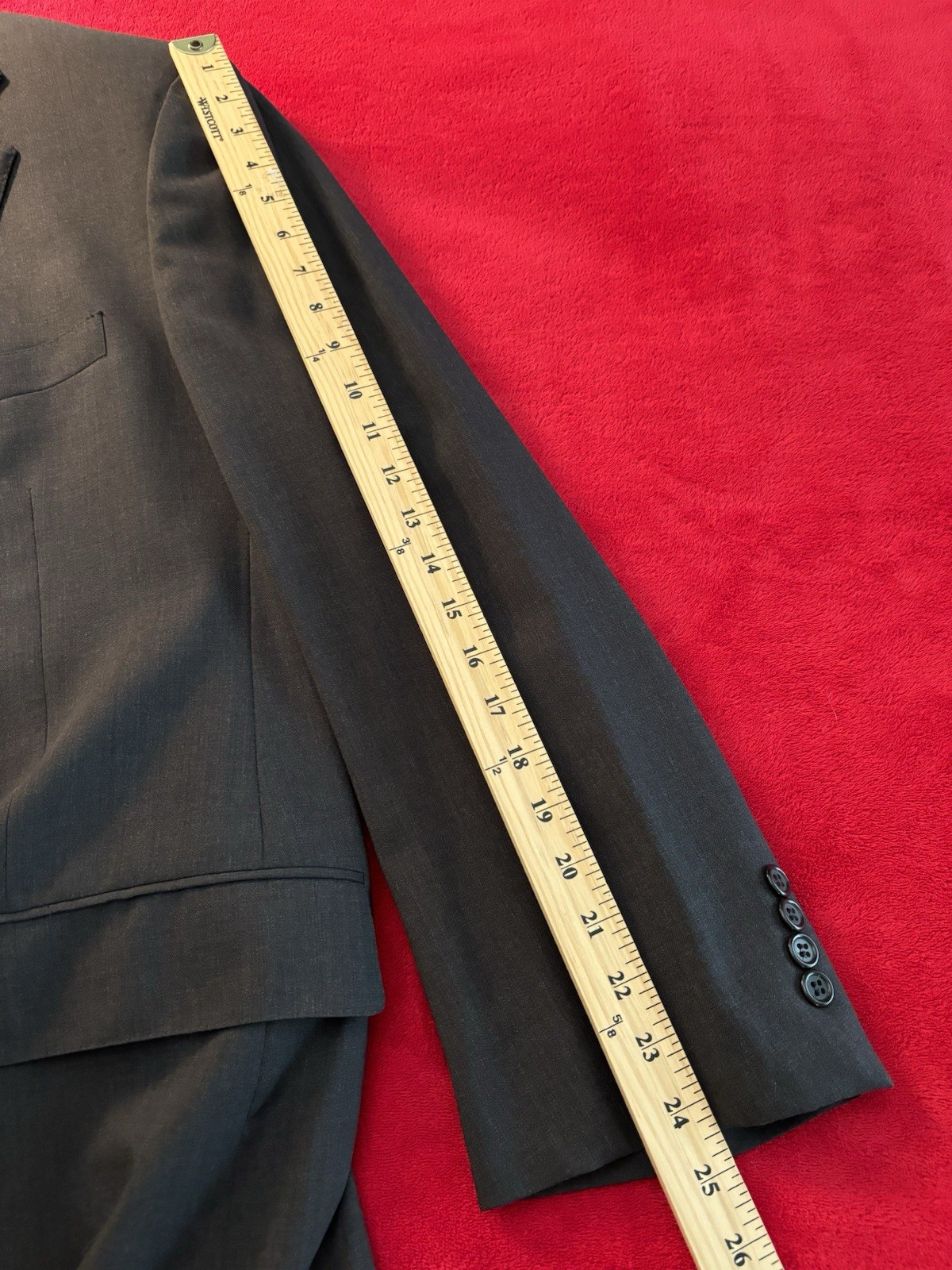 Southwick 48R 3-ROLL-2 100% Wool 2-piece Suit SOLID GRAY 40×29.5 Made in USA EUC