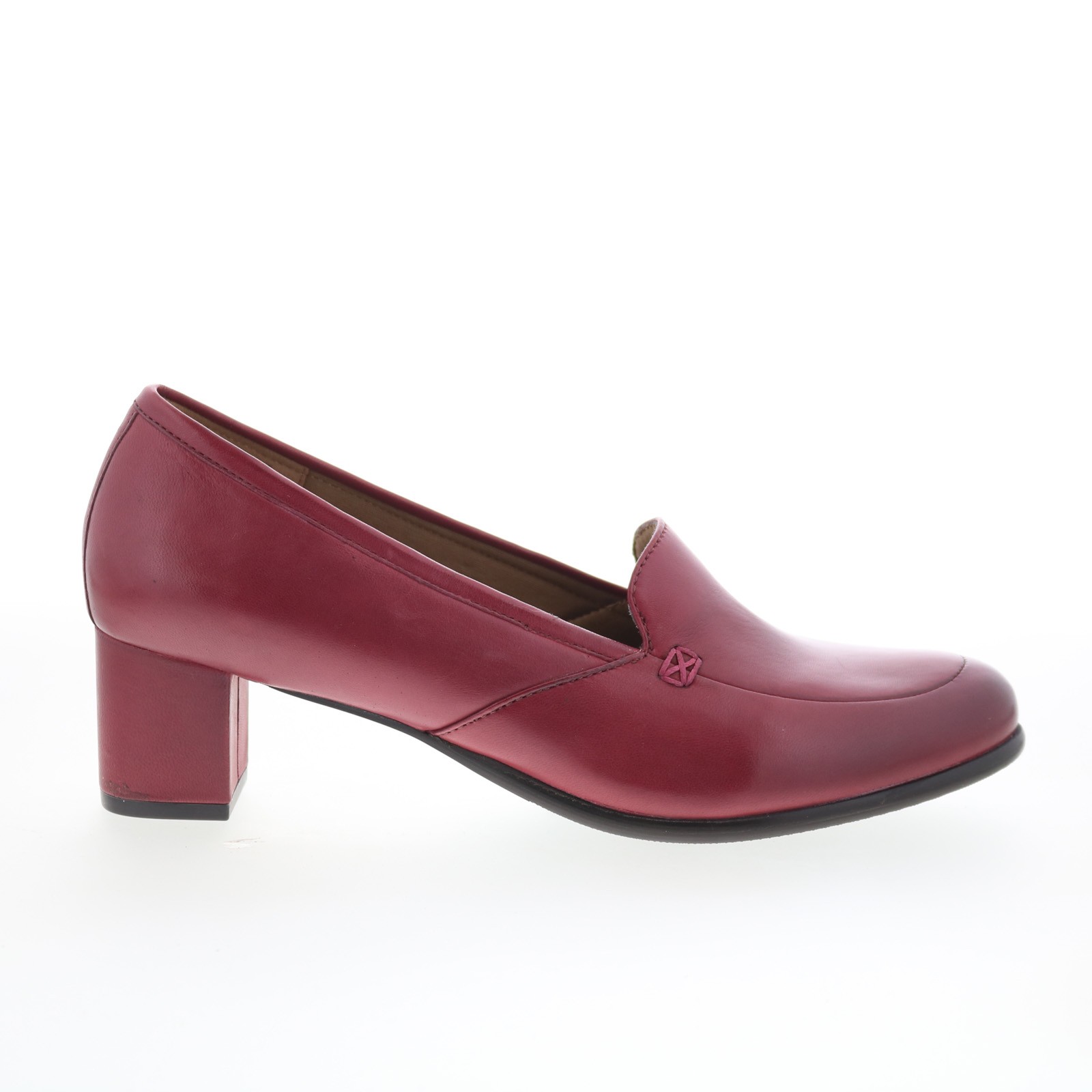 Trotters Cassidy T2352-642 Womens Brown Leather Slip On Pumps Heels Shoes