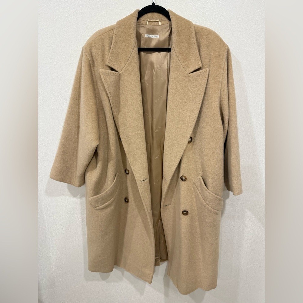 MaxMara 100% Wool Double Breasted Coat, US 12