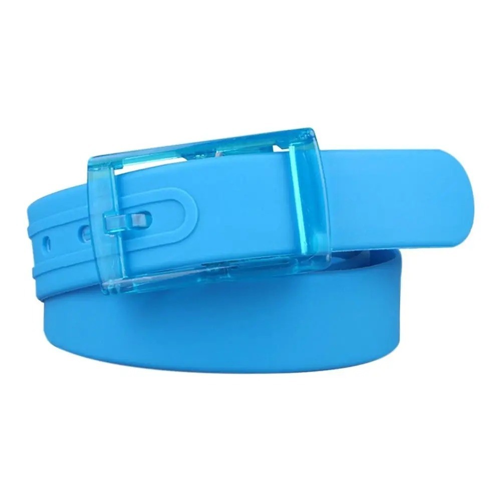 Adjustable Cut to Fit Rubber Plastic Jelly Silicone Casual Belt With Buckle USA