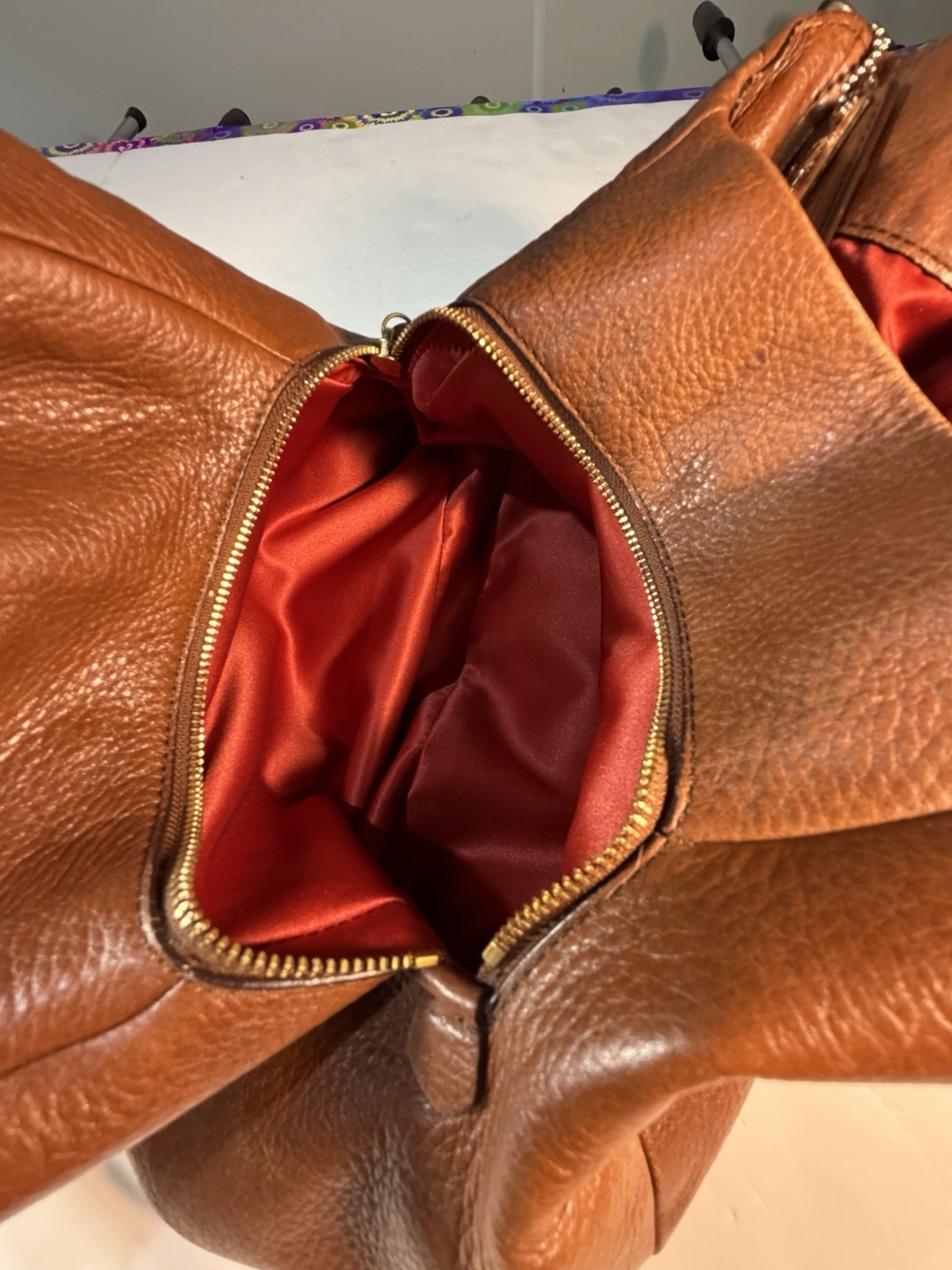 COACH Madison Small Phoebe Shoulder Bag Cognac Brown Pebbled Leather Hobo Fall