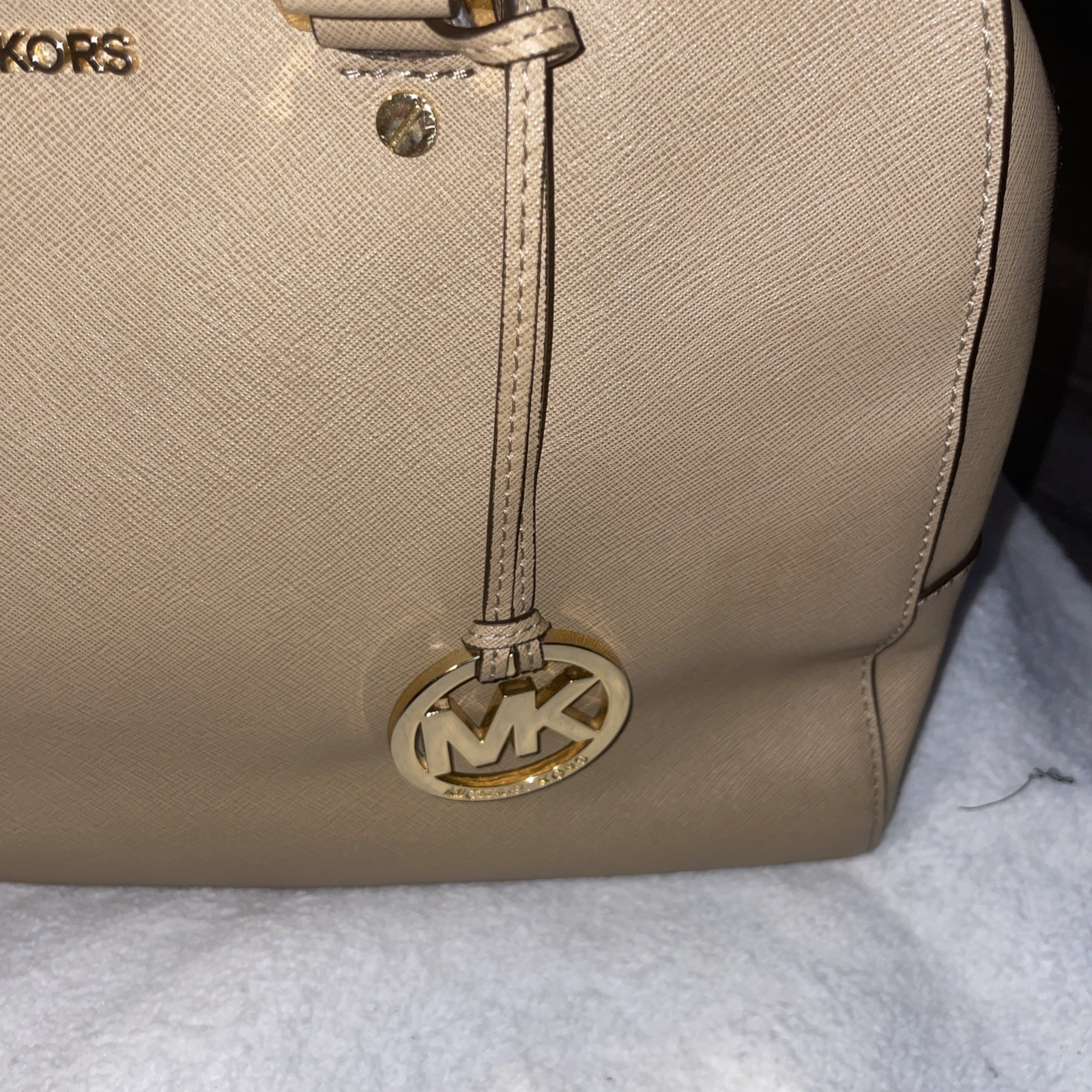 MICHAEL KORS SAVANNAH Tan LARGE SATCHEL LEATHER NWOT msrp: $398