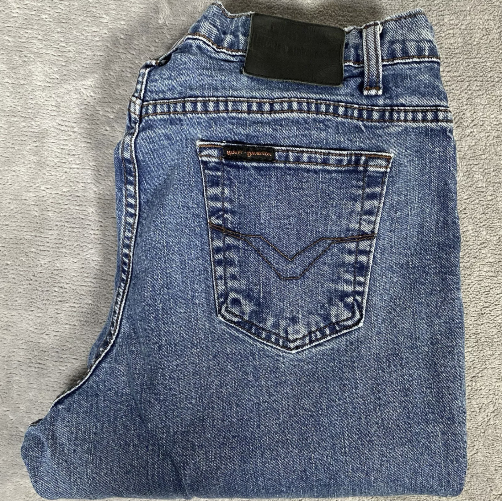 Harley Davidson Jeans Womens 14P Blue Straight Leg Mid Rise Medium Wash Denim