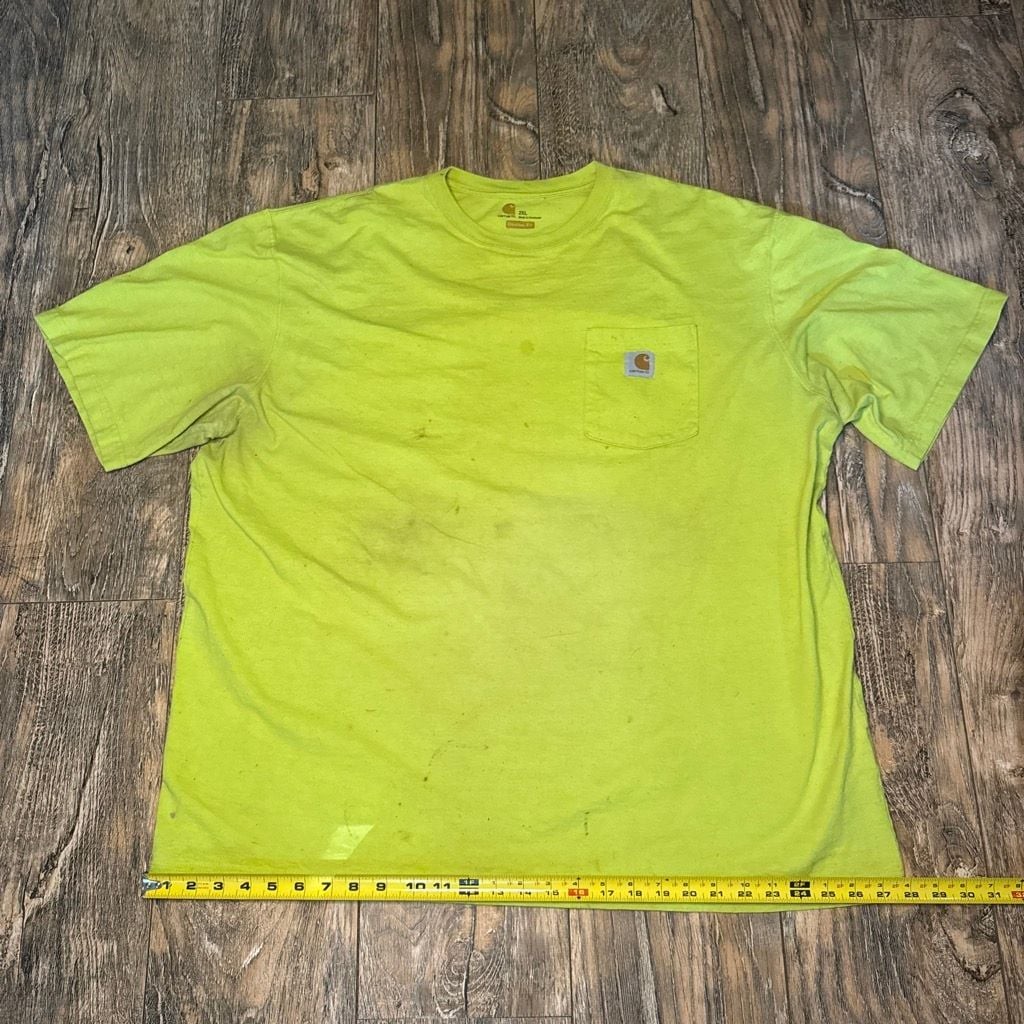 Carhartt K87 Original Fit Heavyweight Short Sleeve Pocket T-Shirt Neon Yellow