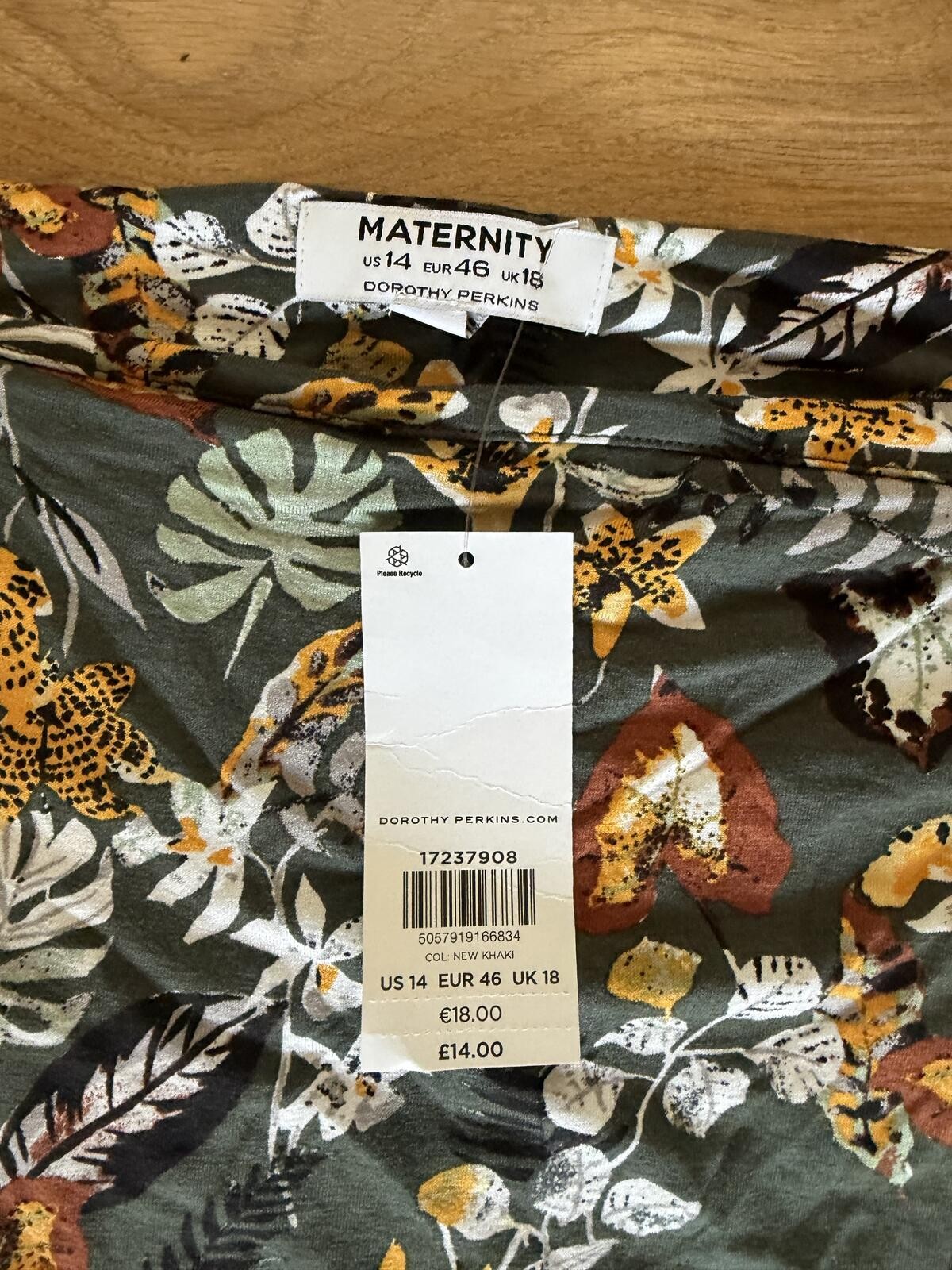 Dorothy Perkins Maternity Tropical Floral Cami Top Khaki UK 18 BNWT [COPY]