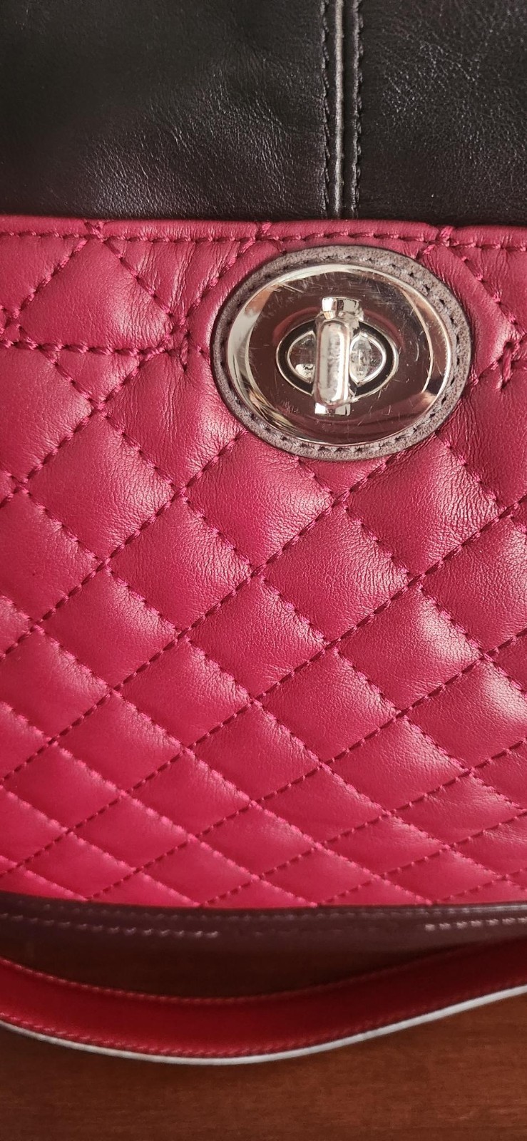 Coach Park Large Colorblock Quilted Leather Crossbody Shoulder Tote Bag 15″x12″