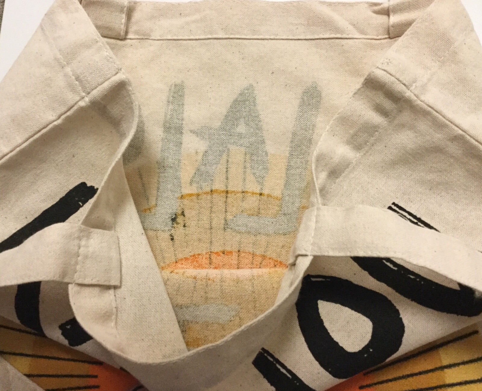 KALALOU Home Decor Tote BAG Decor Canvas Shopping NWOT Happy Sun