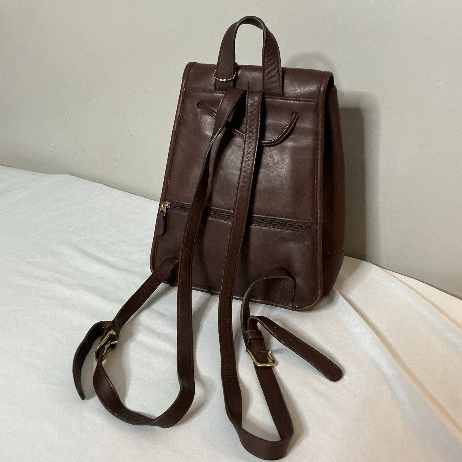 Vtg Coach Daypack 90’s Brown Leather 9791 Turn Lock