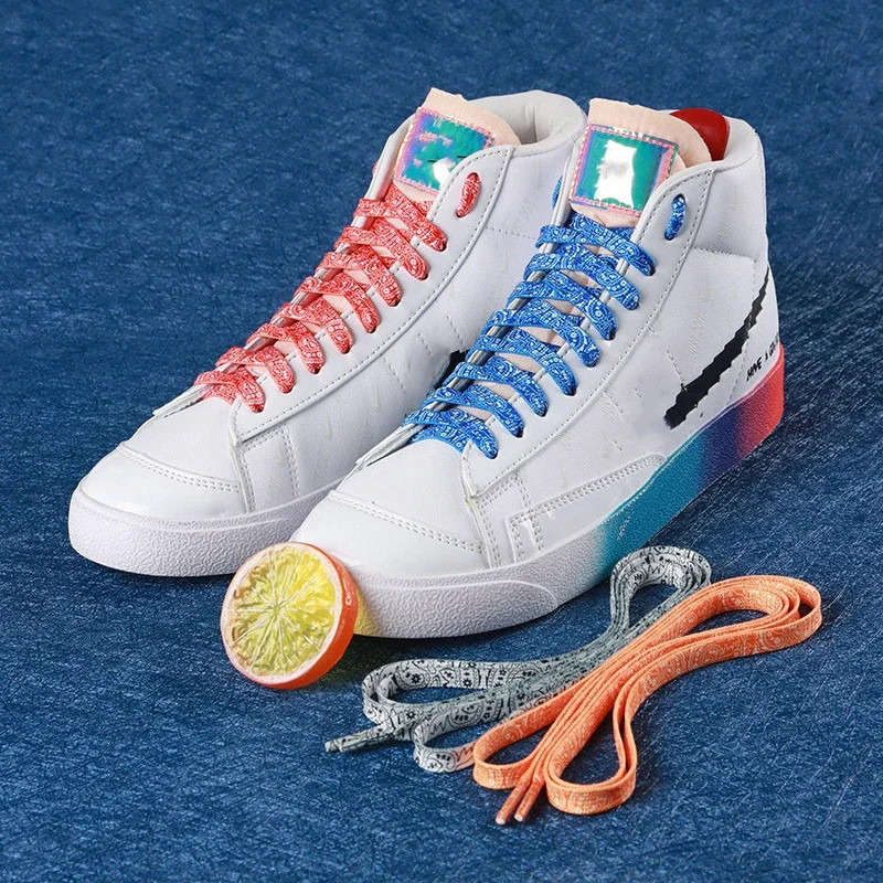 Cashew Flower Shoelace Flat Shoelaces for Sneakers Creative Gradient Colorful Sh