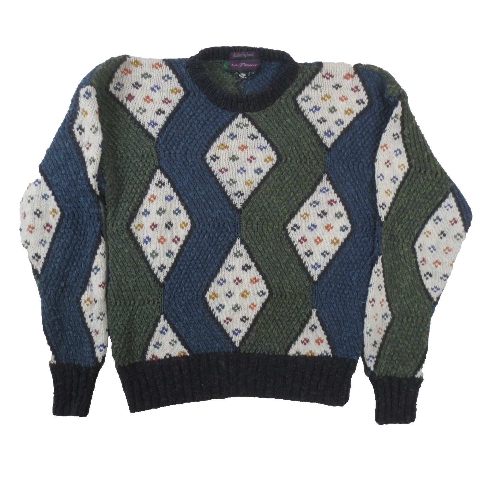 A.J. Tremont Sweater Unisex Large Multicolor Vintage Silk Blend Knit Pullover