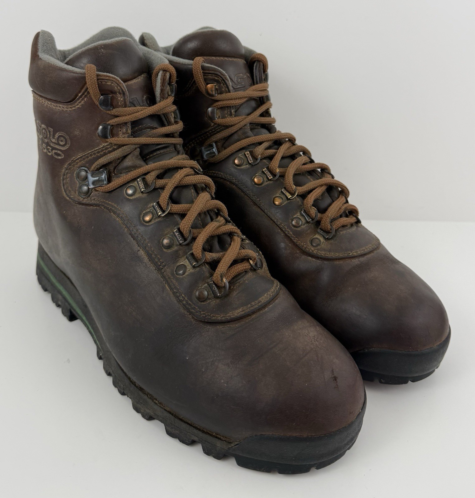 Asolo AFX 530 Mens 9 Brown Leather Hiking Backpacking Boots Italy Vibram