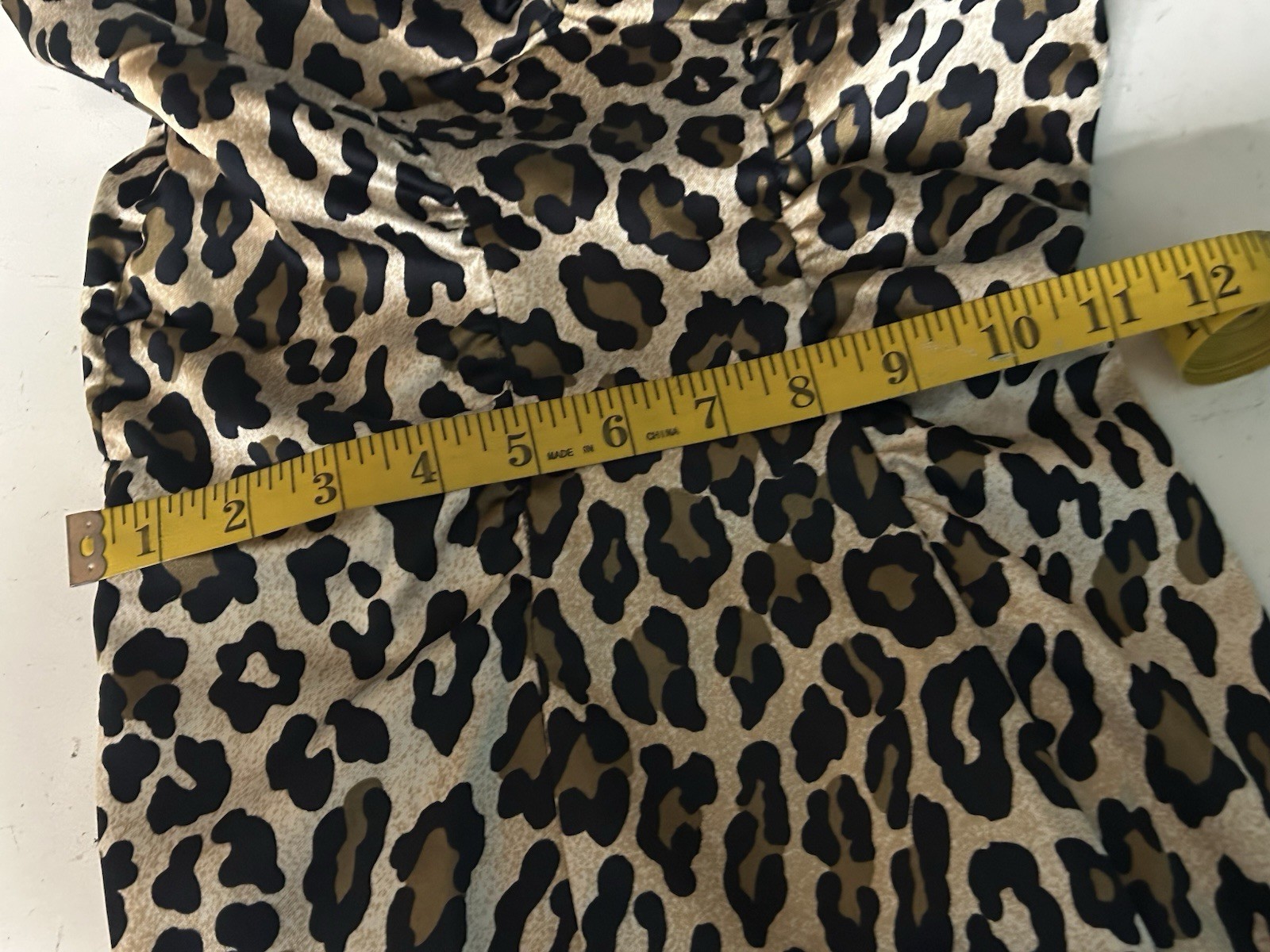 Retro Rockabilly Pinup Leopard Sateen Wiggle Dress Joanna Chen 6 50s Grunge VLV