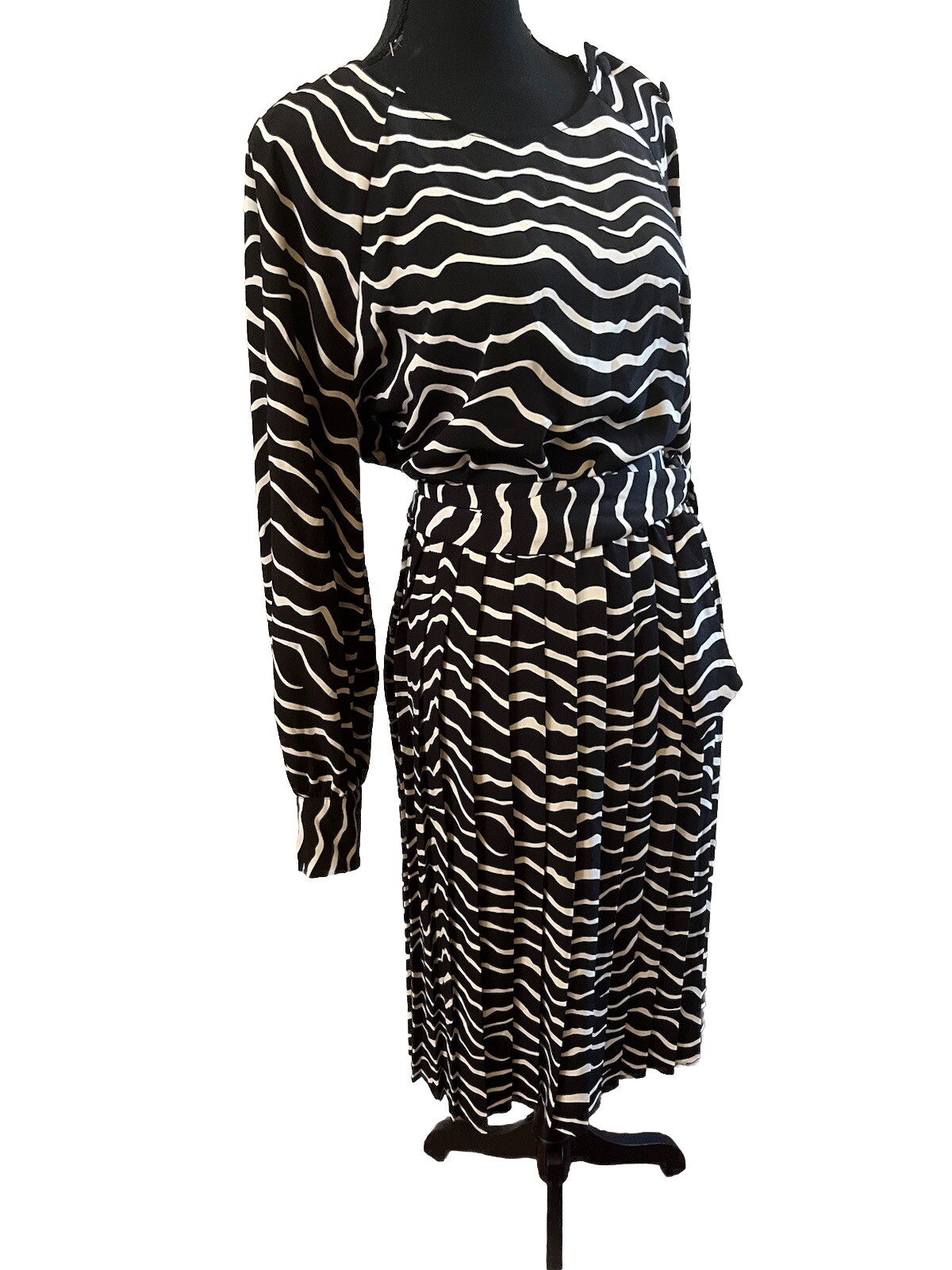 Who What Wear Plus Size XXL (18) Animal Print Midi Dress Black & White Bust 48”