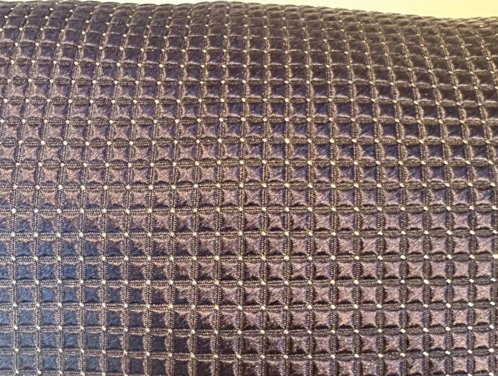 Brooks Brothers Necktie Men’s Navy Blue Silk Grid Textured Classic Formal Tie
