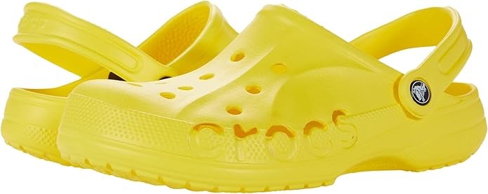 CROCS Baya Lightweight Slip On Clogs Shoes Mens Size 5 Womens 7 Lemon Yellow (M)