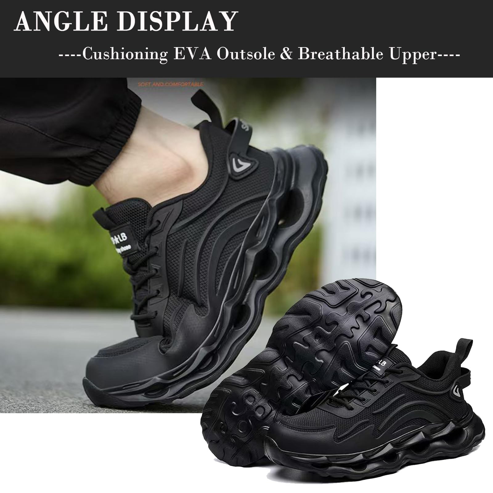 Nutropa Steel Toe Boots for Men, Lightweight Work & Safety Shoes Puncture Proof