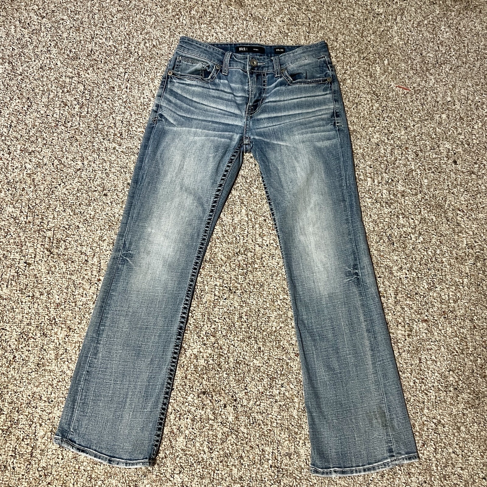 BKE Aiden Jeans Mens 29×30 Blue Dark Wash Straight Leg Bootleg Cut