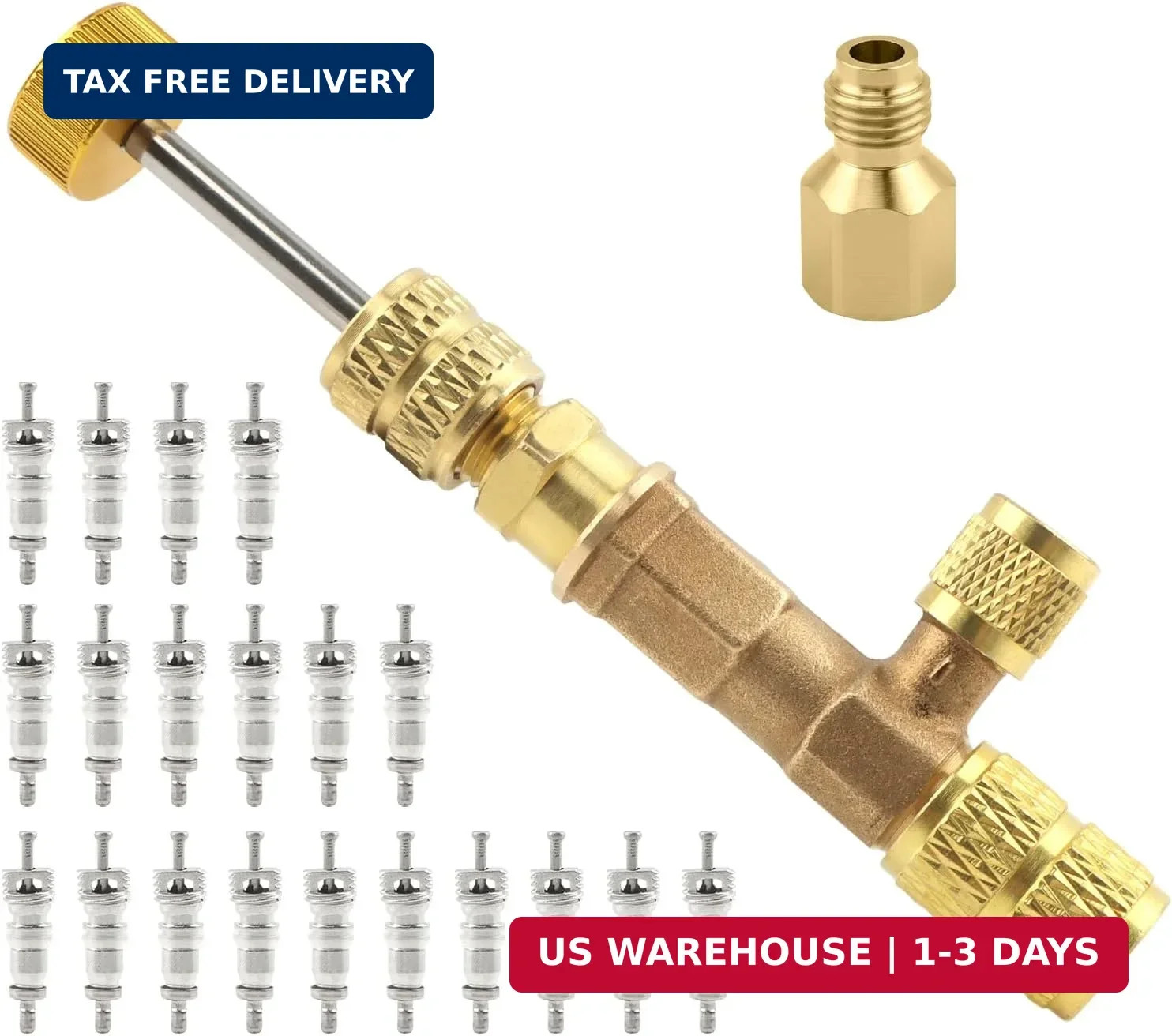 Professional Dual Size 1/4″ & 5/16″ SAE Valve Core Remover/Installer Tool Kit, C