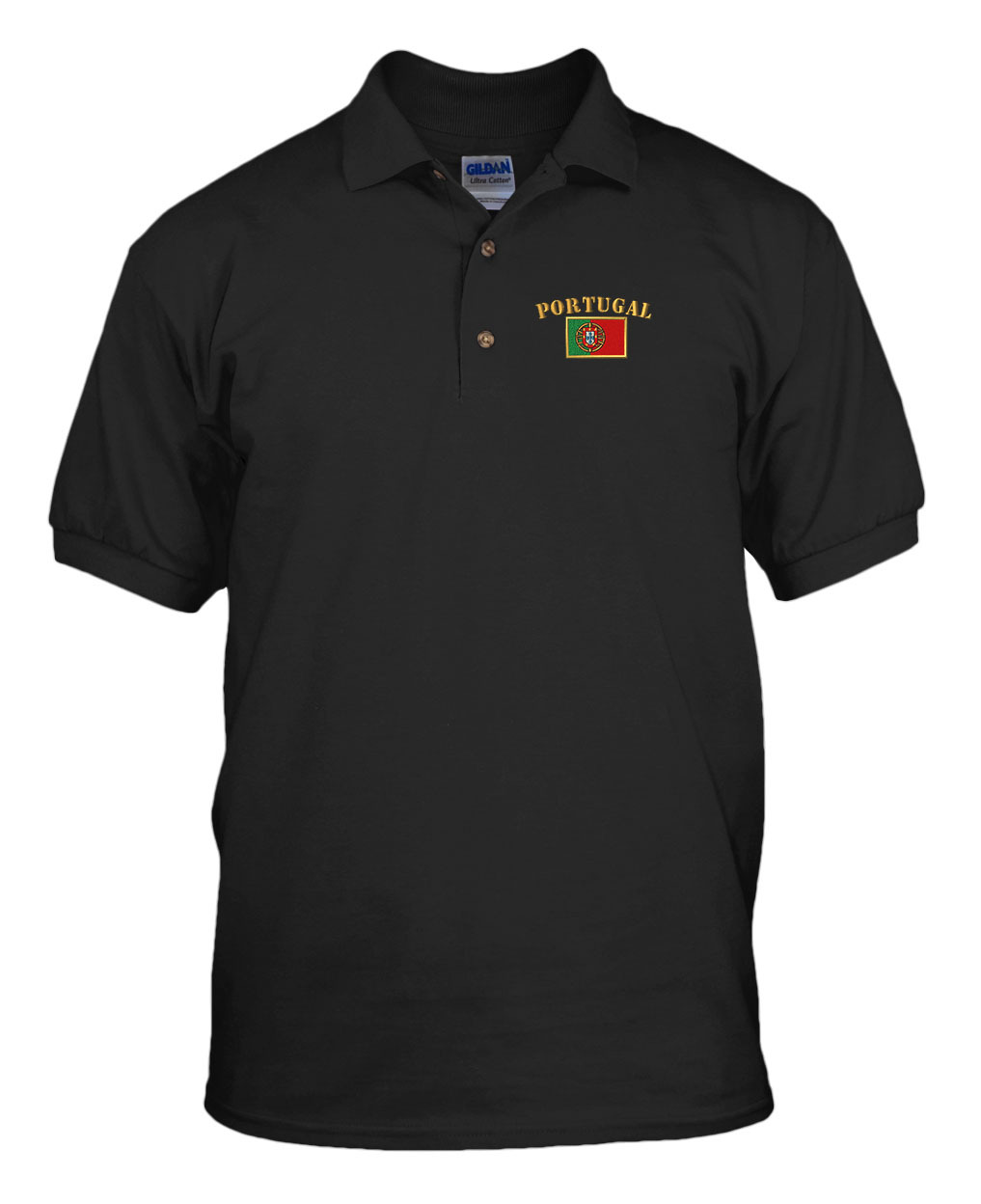 PORTUGAL FLAG Embroidery Embroidered Golf Polo Shirt