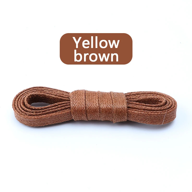 1 Pair Flat Shoelaces Waxed Cotton 0.8CM Width Waterproof Shoe Laces Unisex Boot