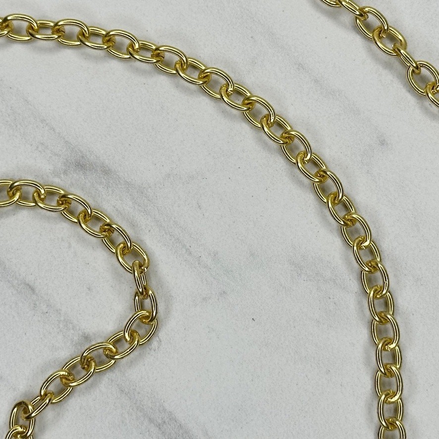 Crossbody Gold Tone Chain Link Purse Replacement Strap – 50″ Long