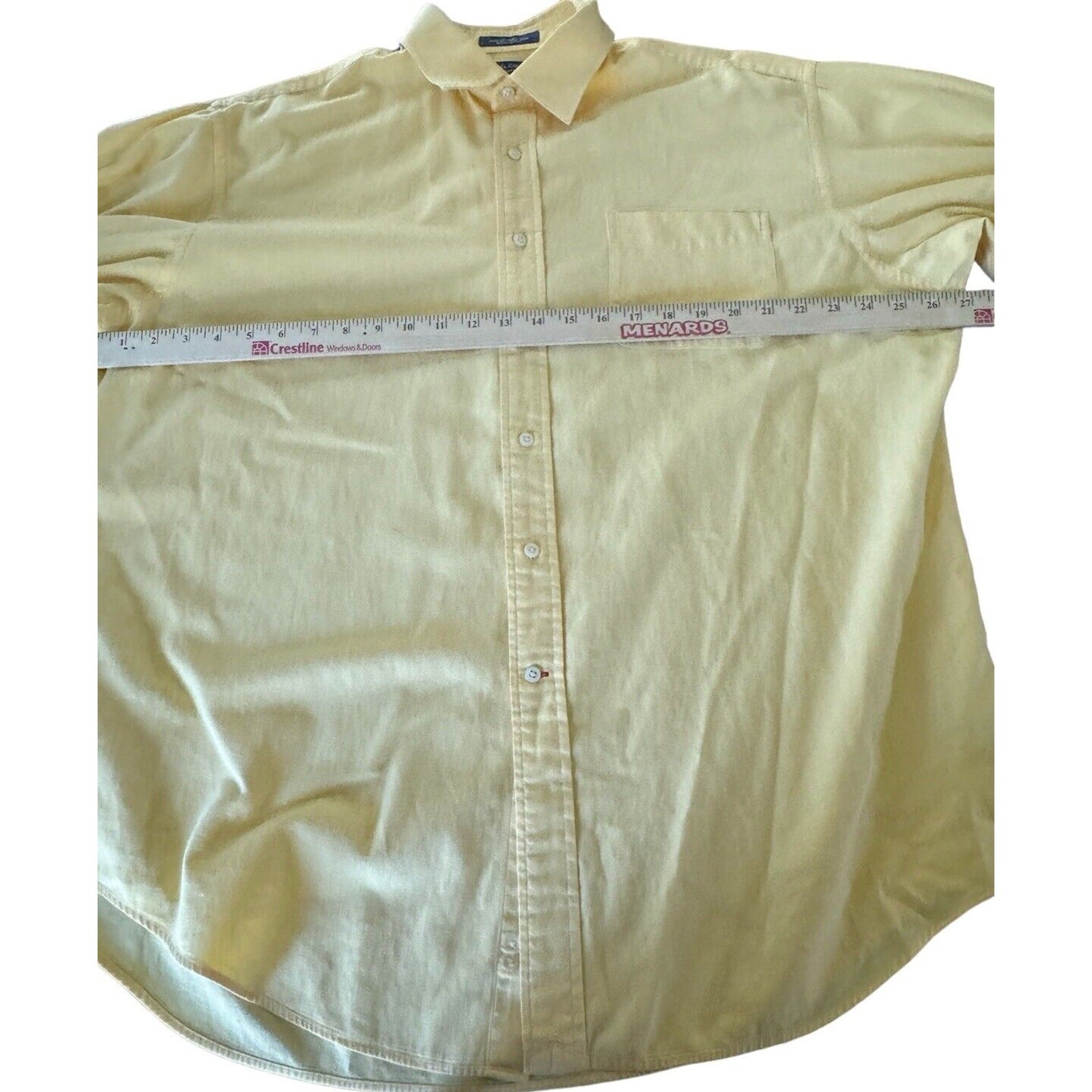 Daniel Cremieux Classic Fit Button Up Shirt XL Long Sleeve Italian Cotton Yellow