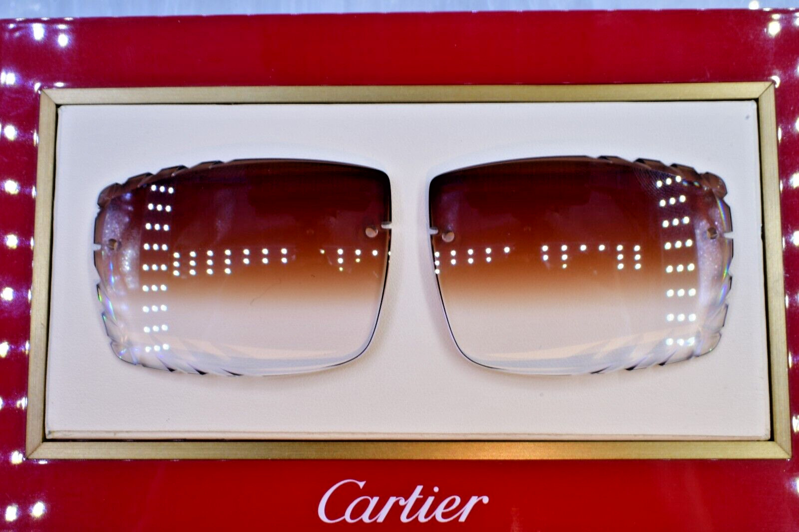 Cartier big c diamond cut lenses wood horn trivex Sunglasses ct0092o Choc 56