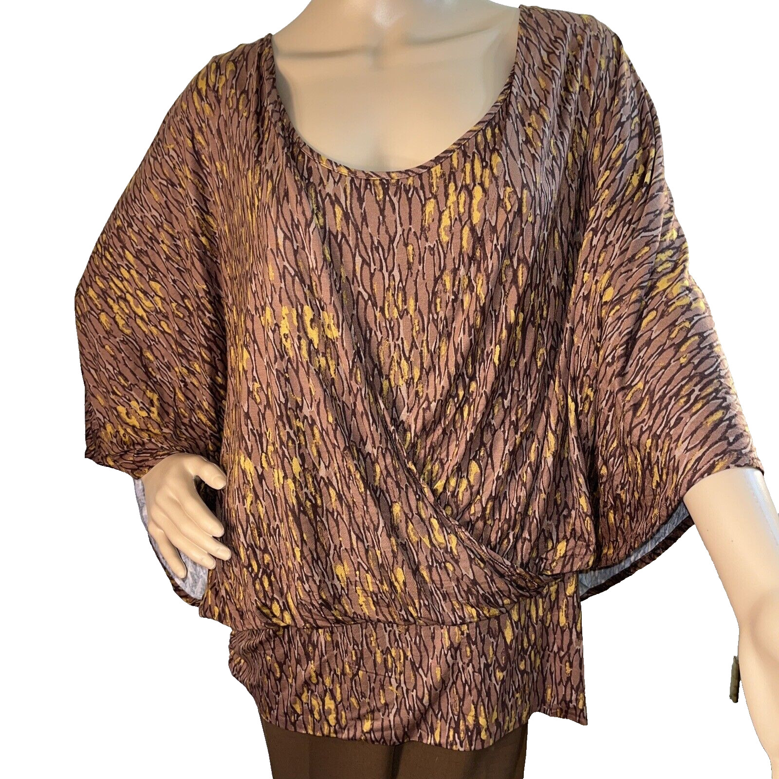 QVC Flowy Leopard Layered Tank & Cardigan Cape Jersey All Seasons Luxury