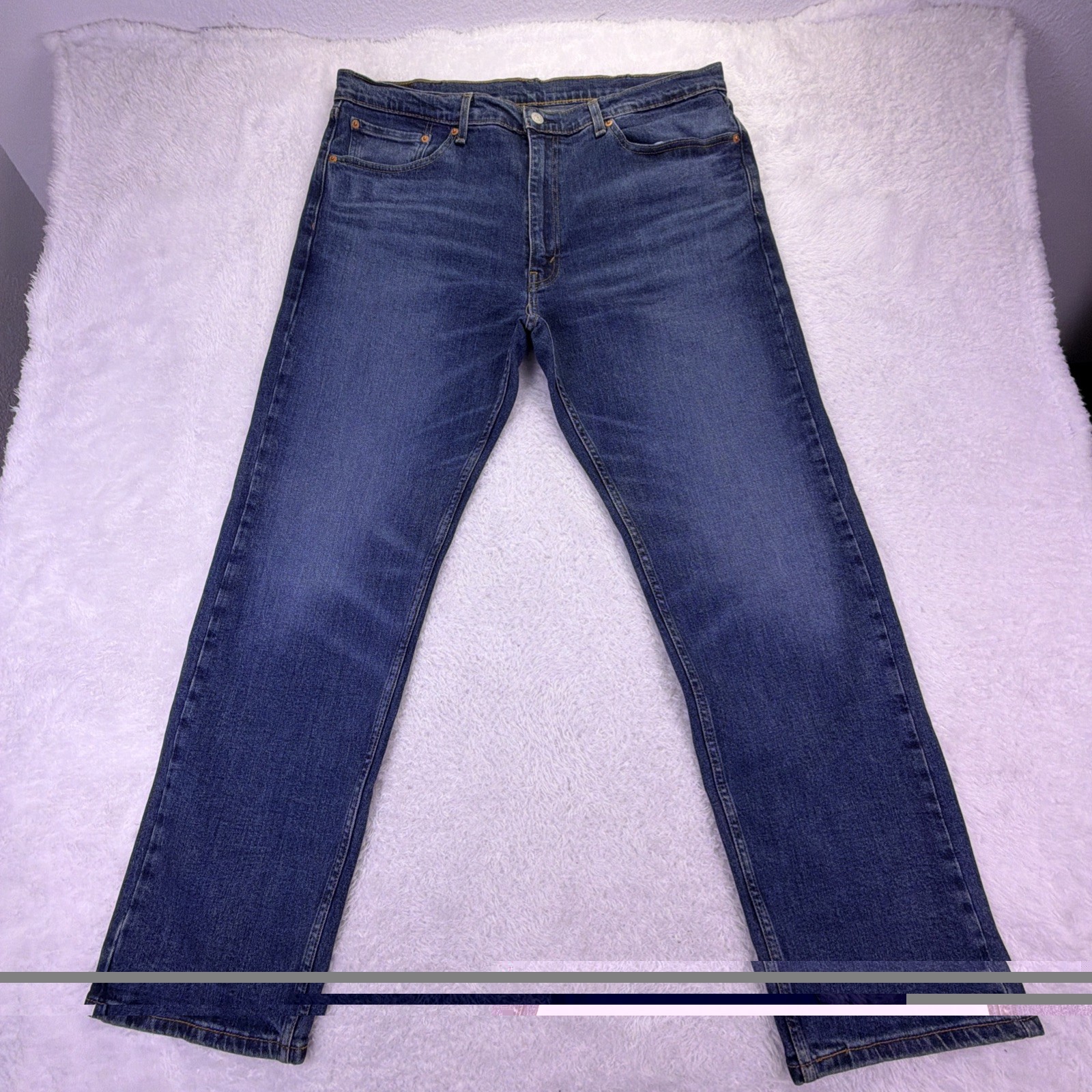 Levi’s 505 Regular Fit Straight Leg Jeans Men’s 38×30.5 Dark Wash Blue Denim