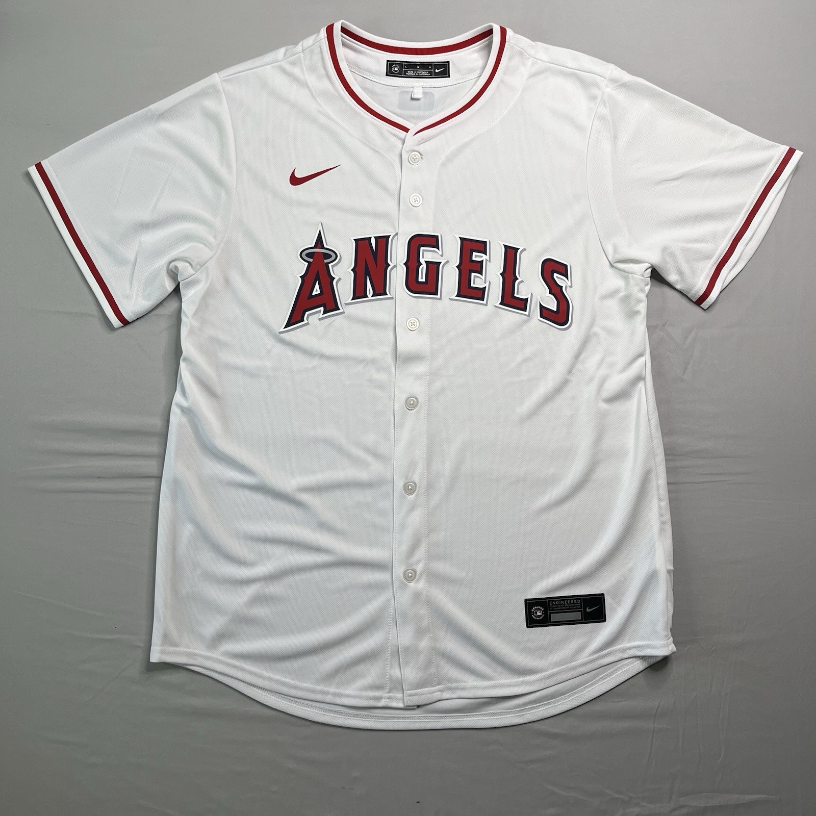 Nike Los Angeles Anaheim Angels Baseball Jersey Mens Large White MLB Blank Back