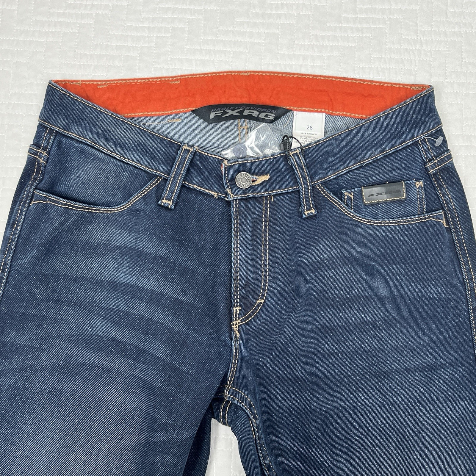Harley Davidson Womens FXRG Armalith Denim Jeans NWT 28 (30 x 32) 98268-19VW