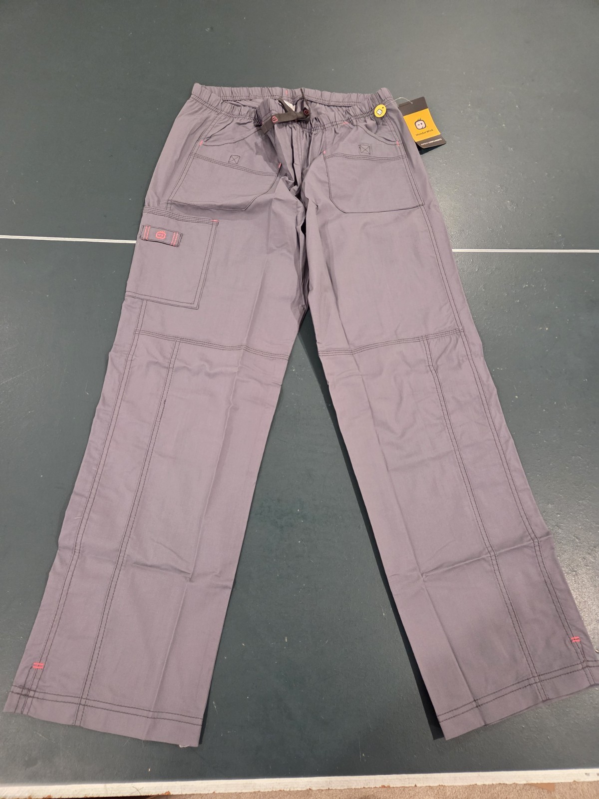 WonderWink WonderFLEX 5108 Utility Cargo Scrub Pant Large Pewter Free Ship