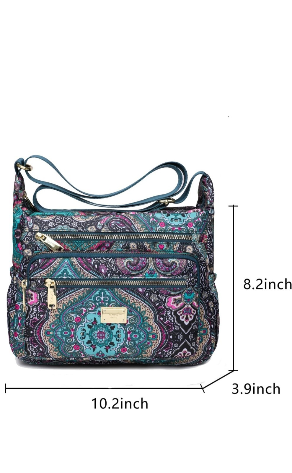 Pealwel Light Life Women Shoulder Handbag Roomy 10.2 x 8.2 inches Ss-black&blue
