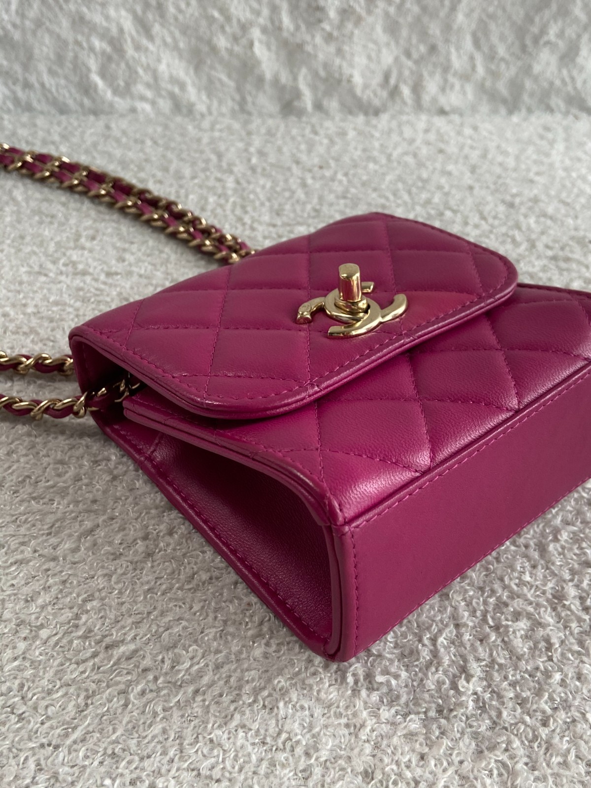 Chanel Trendy CC Mini Hot Pink Lambskin Gold Hardware Pre-Owned