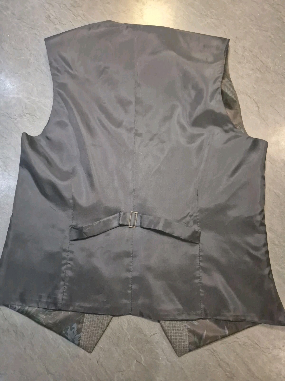 Limehaus Skinny Fit Alistair Micro Check Suit Waistcoat, Grey Size 38R BNWT