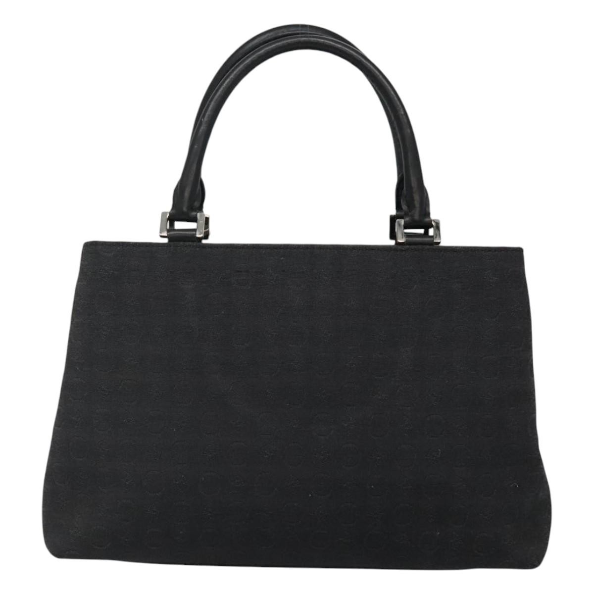 CELINE C Macadam Canvas Hand Bag Black Auth sw213