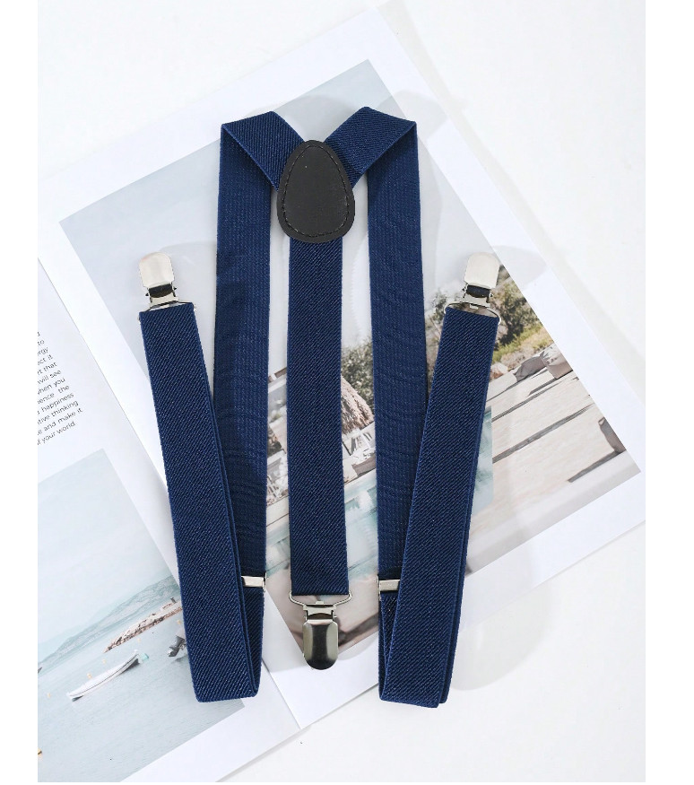 Heavy Duty Men’s Suspenders Adjustable Y-Back Braces with 3 Strong Metal Clips