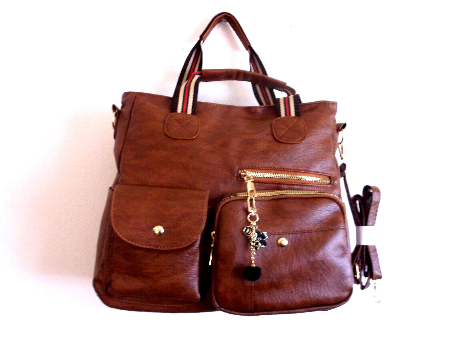 Retro Soft PU Leather Shoulder Handbag Brown