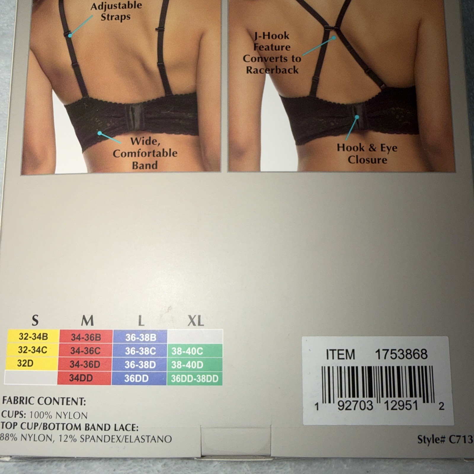Felina Lace Bralette 2 Pack Wireless Bra White & Black Size XL