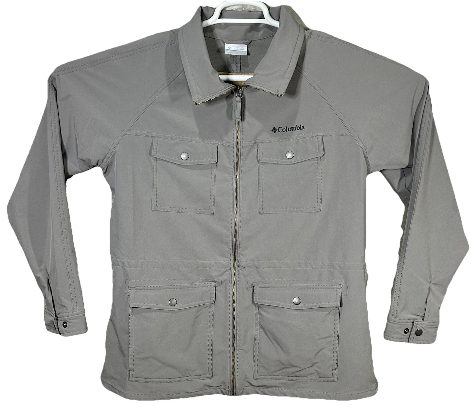 COLUMBIA Women Bomber Jacket Coat Size XL Gray Sport Coat Pockets