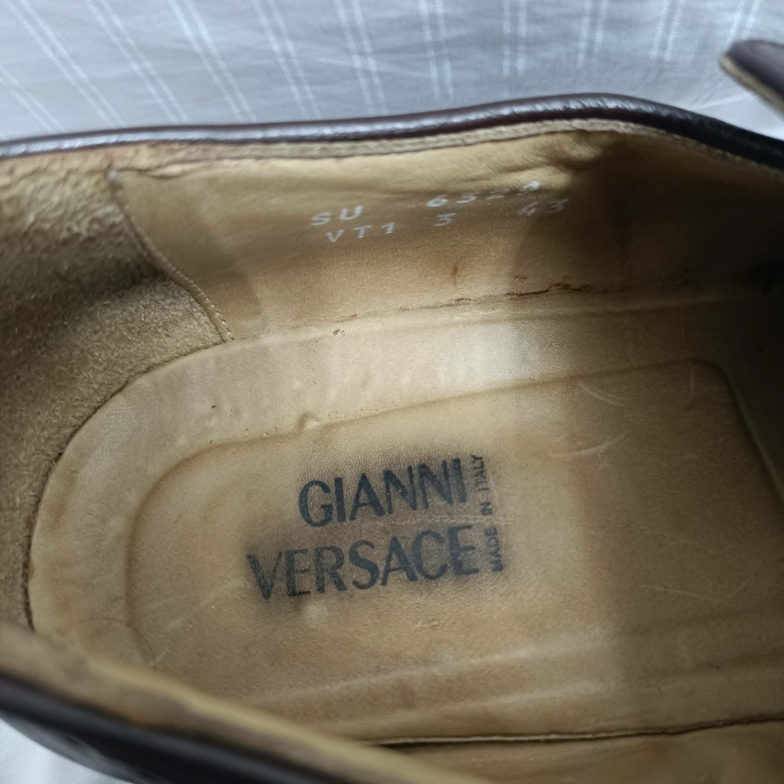 Gianni Versace Shoe Vintage Men Leather Medusa Logo Brown Loafers Sz 43 EU 10 US