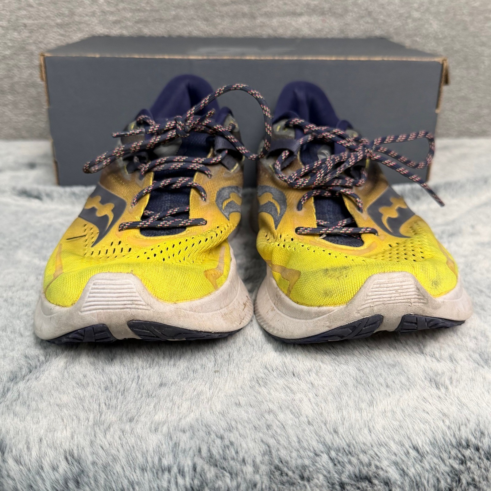 Saucony Ride 15 Mens Running Shoes Yellow Navy S20729-16 Size 9.5