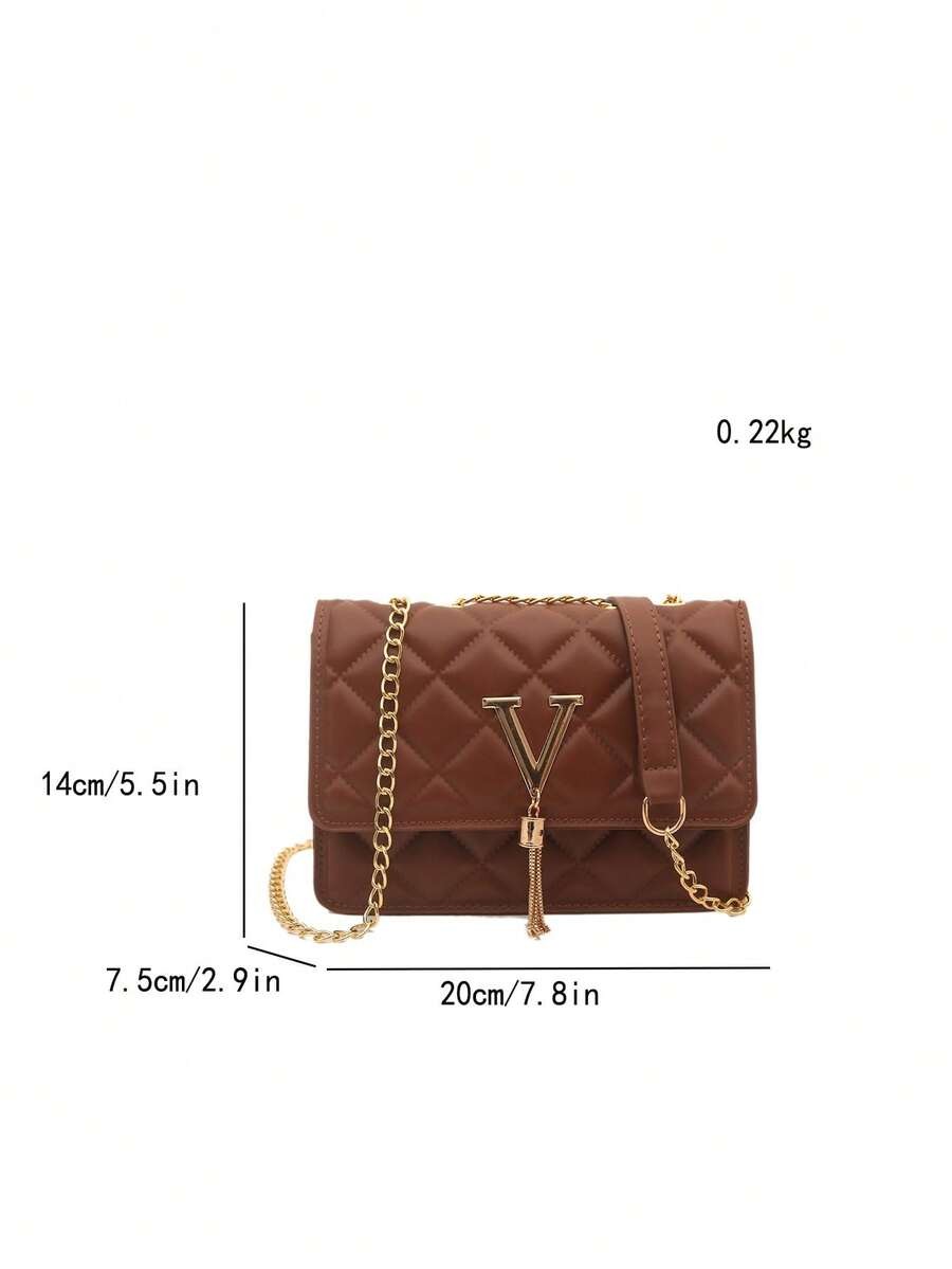 Mini Chevron Flap Square Bag Women Chain Crossbody Adjustable Shoulder Purse