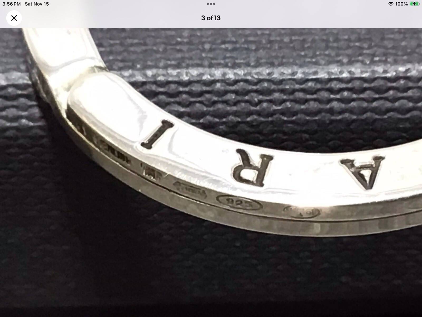 BVLGARI .925 STERLING SILVER KEY CHAIN / KEY FOB RING / BOX
