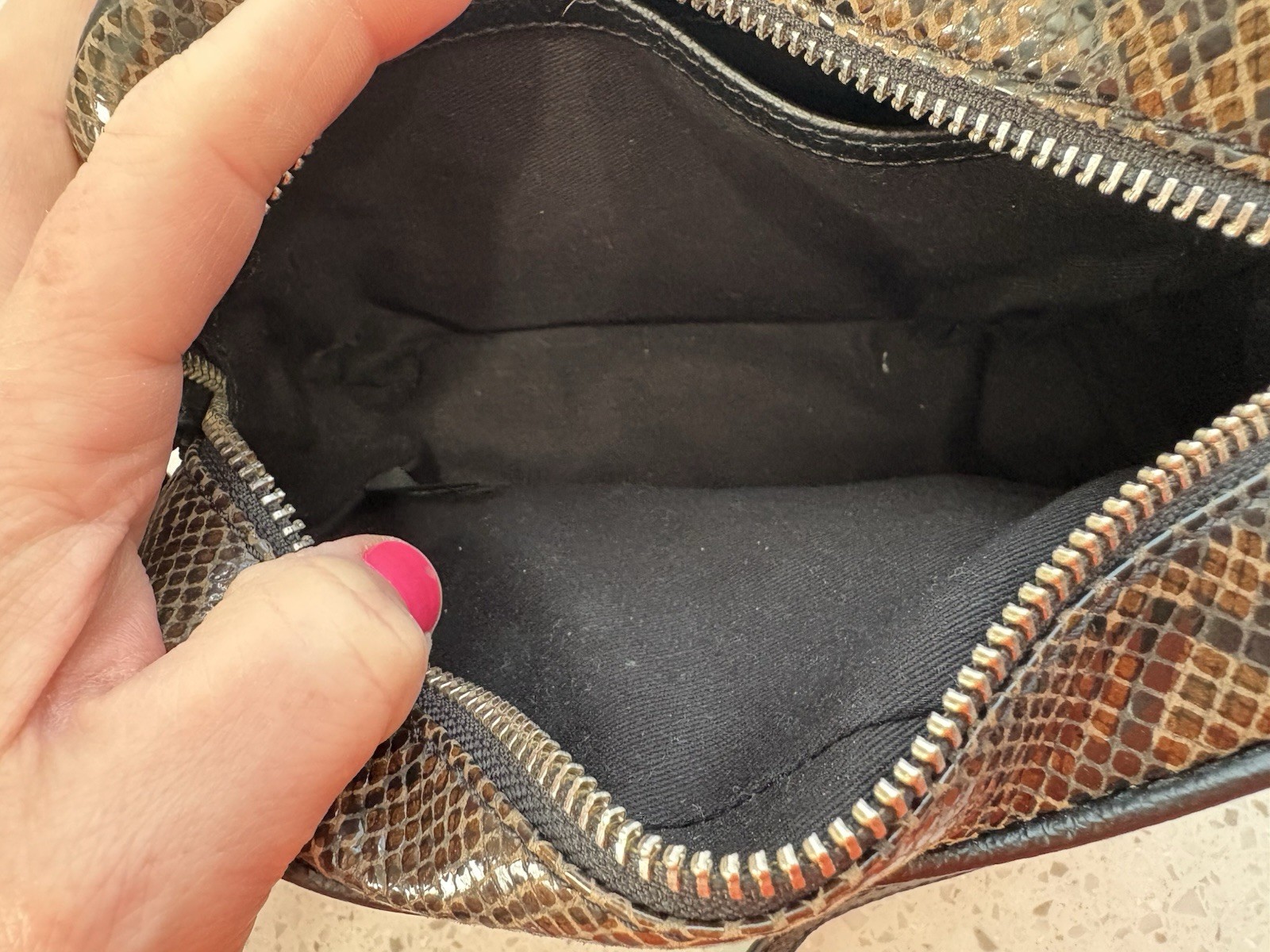 New without tags authentic Zadig & Voltaire shoulder bag in python print “taupe”