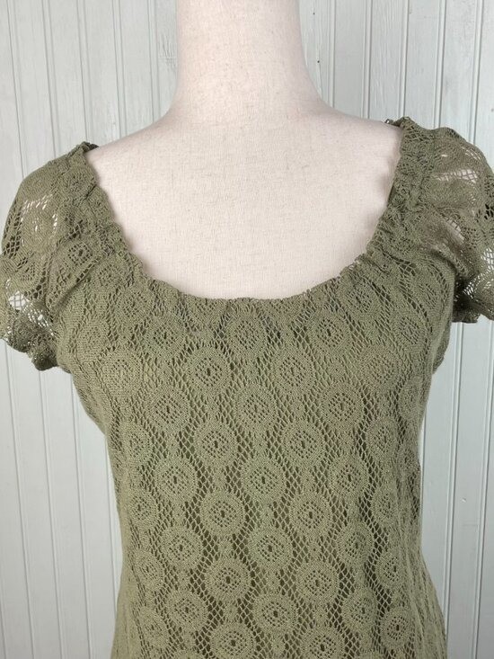 Vintage Y2K Axcess Liz Claiborne Lace Crochet Top Size Medium Fairy Grunge Boho