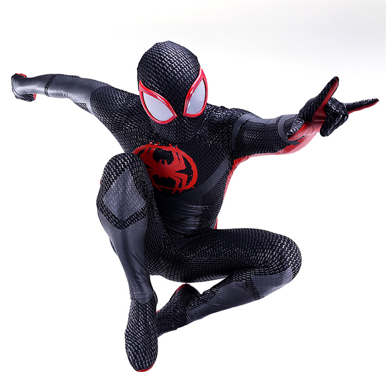 Upgraded Miles Morales Spiderman Jumpsuit Armor Suit Costume Cosplay Halloween