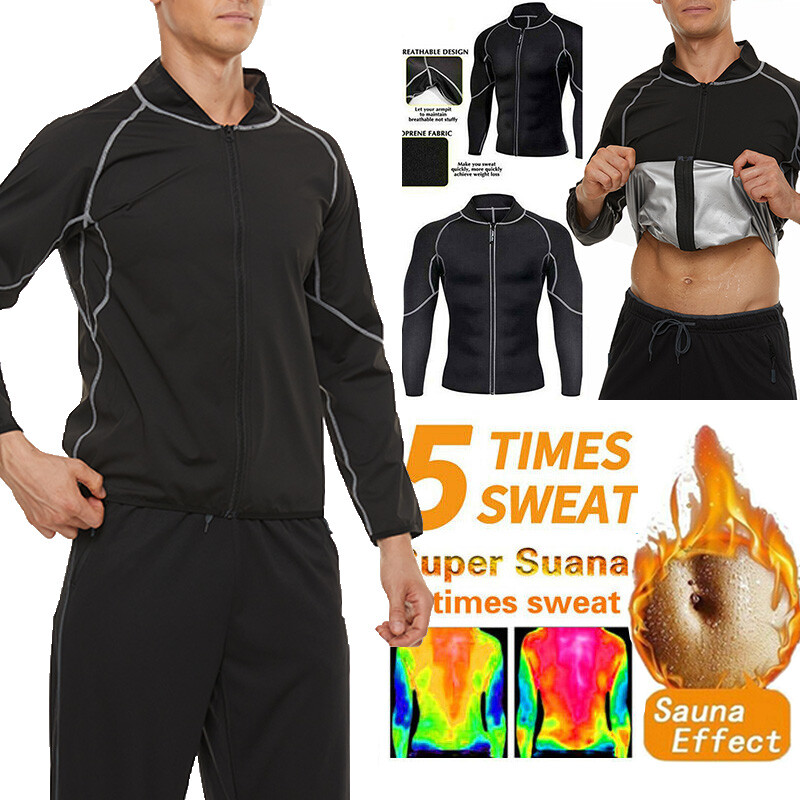 Heavy Sauna Suit Sweat Exercise Gym Men Shaper Suit Fitness Weight Loss Anti-Rip